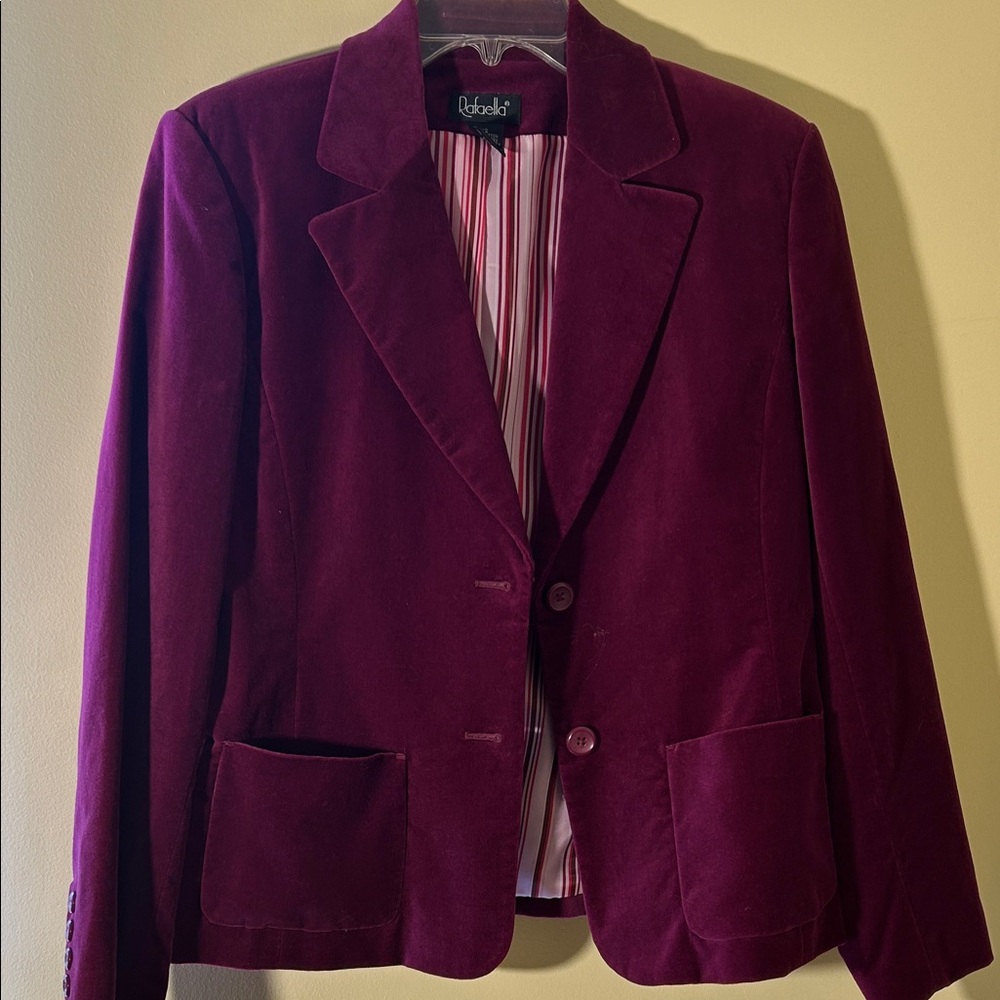 Rafaella Plum Velvet Blazer Jacket